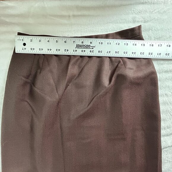 Emanuel Ungaro Paris Parallele Womens Brown Wool Skirt Size 12 Career Office - Picture 6 of 9